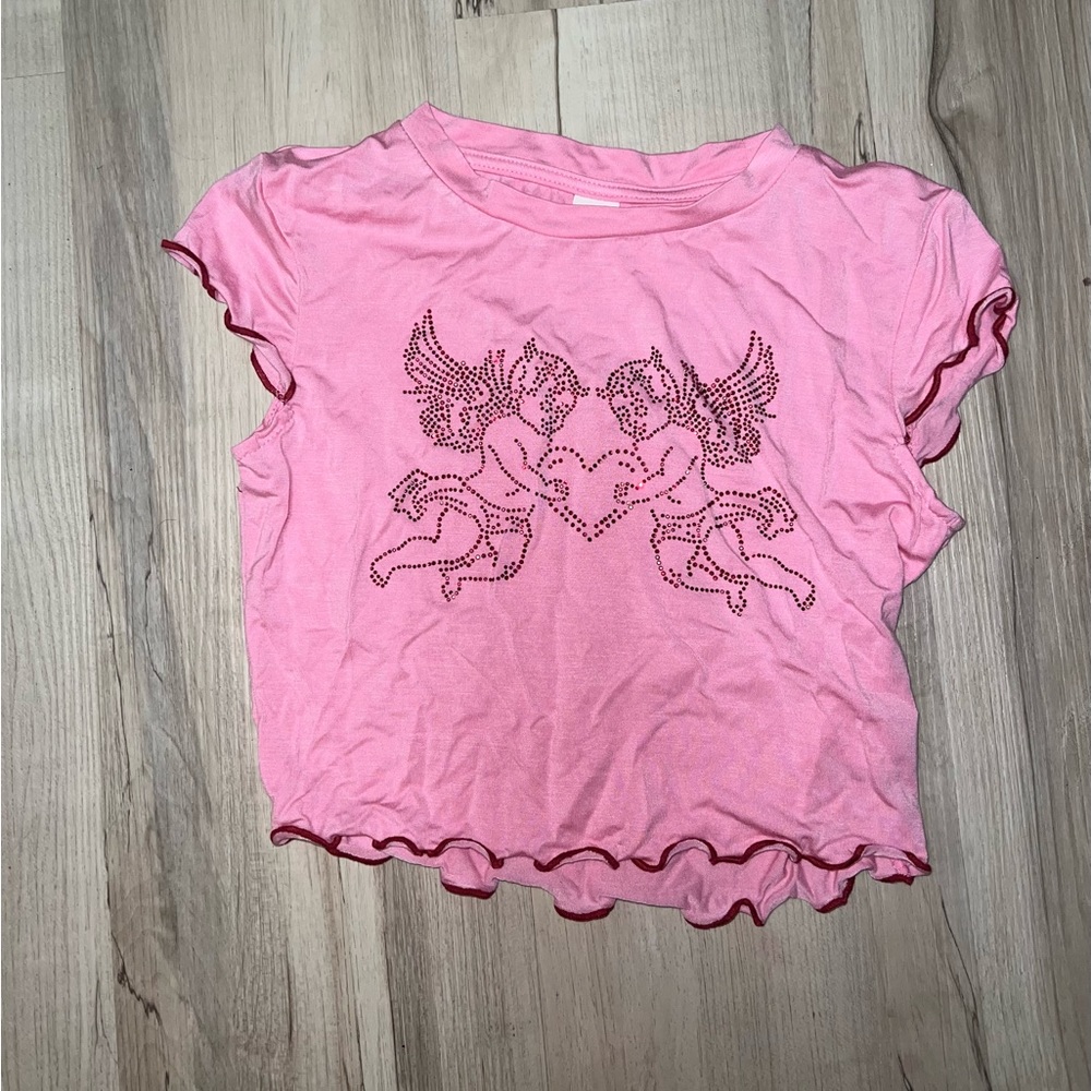 Girls pink angels shirt